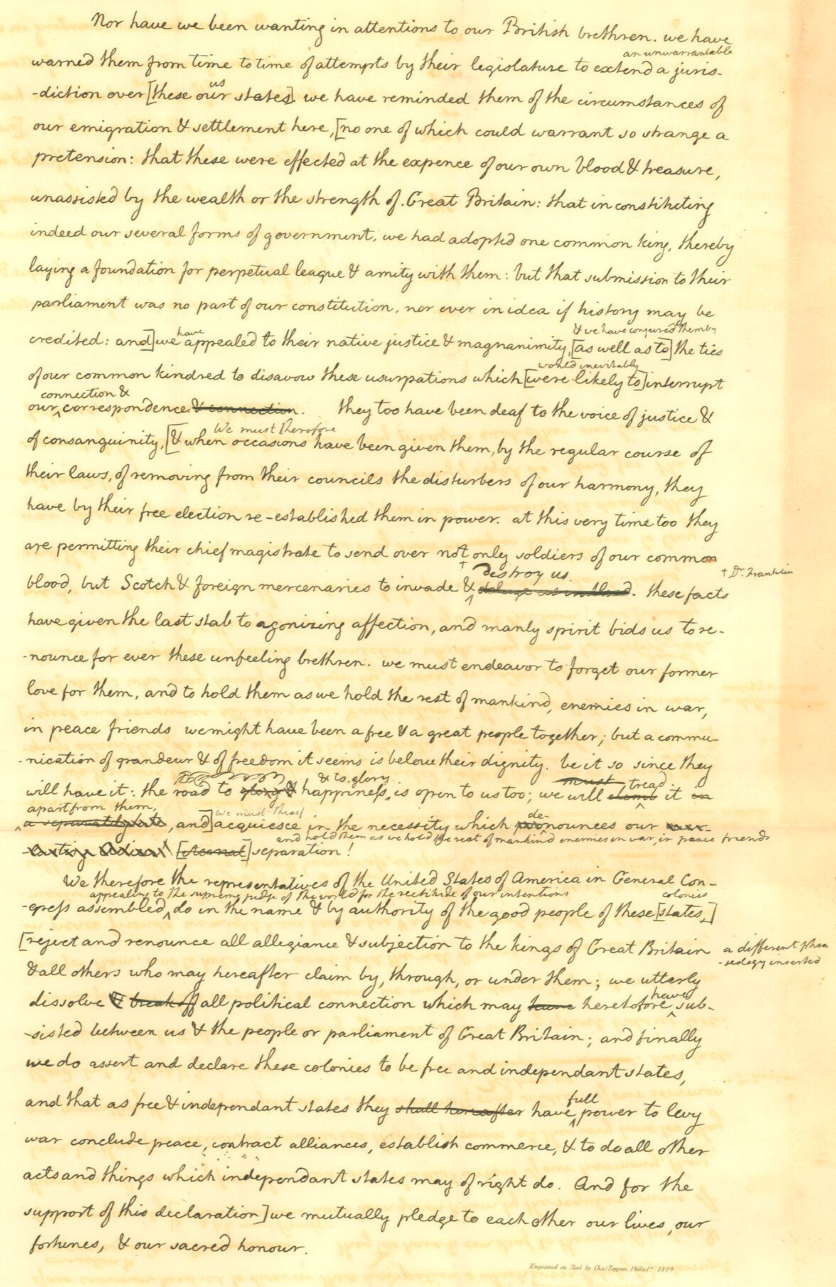 Jefferson’s original draft page